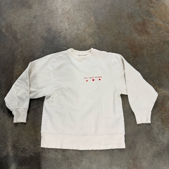 White Crewneck Sweater ayr XS pullover all year round - Picture 1 of 8